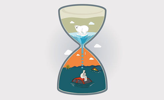 Climate Change in hourglass