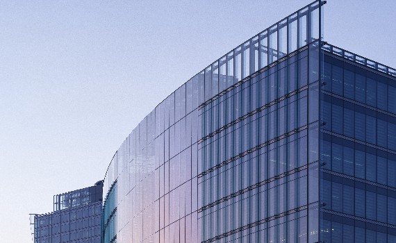 Image of an empty office building that is on the cover of the report. 