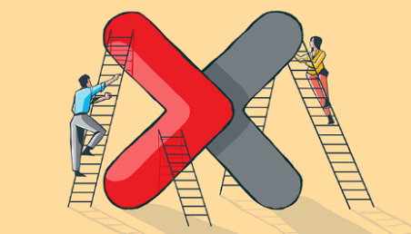 acca-x-ladders-gb-content-page ACCA-X cartoon showing people climbing up the letter ex on ladders