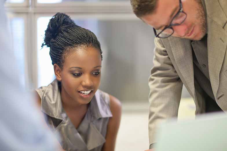 businesswoman smiling