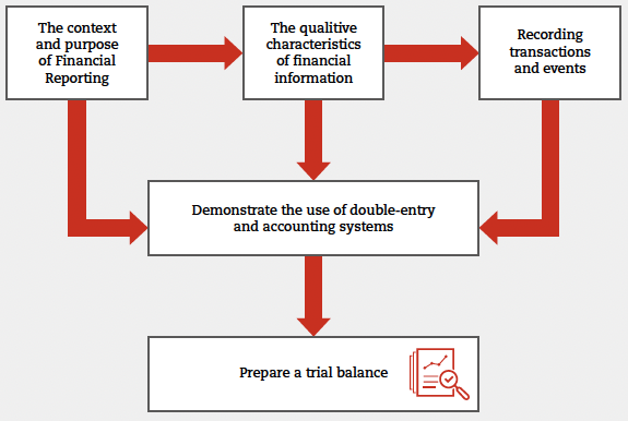 Illustration demonstrating the use of double-entry and accounting systems to prepare a trial balance.