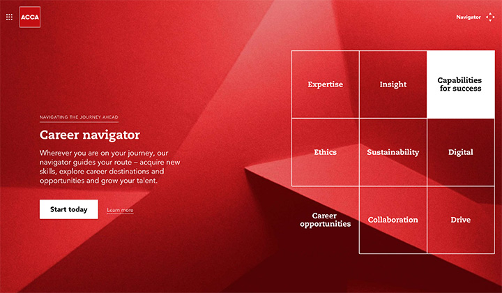 Image of ACCA's new career navigator web tool