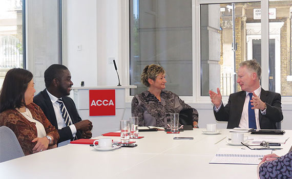 The roundtable (from left): Jenny Gu, Joseph Owolabi, Melanie Proffitt and Stephen Fitzgerald