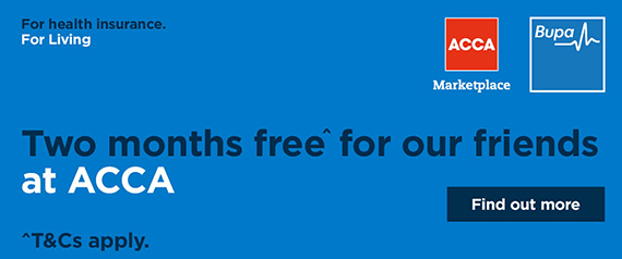 Discounts on Bupa health insurance. T&Cs apply. ACCA Global Discounts on Bupa health insurance. T&Cs apply. ACCA Global