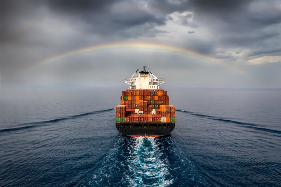 SCENIC VIEW OF RAINBOW OVER SEA