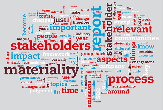 Word cloud showing different contents of a company report of accounts