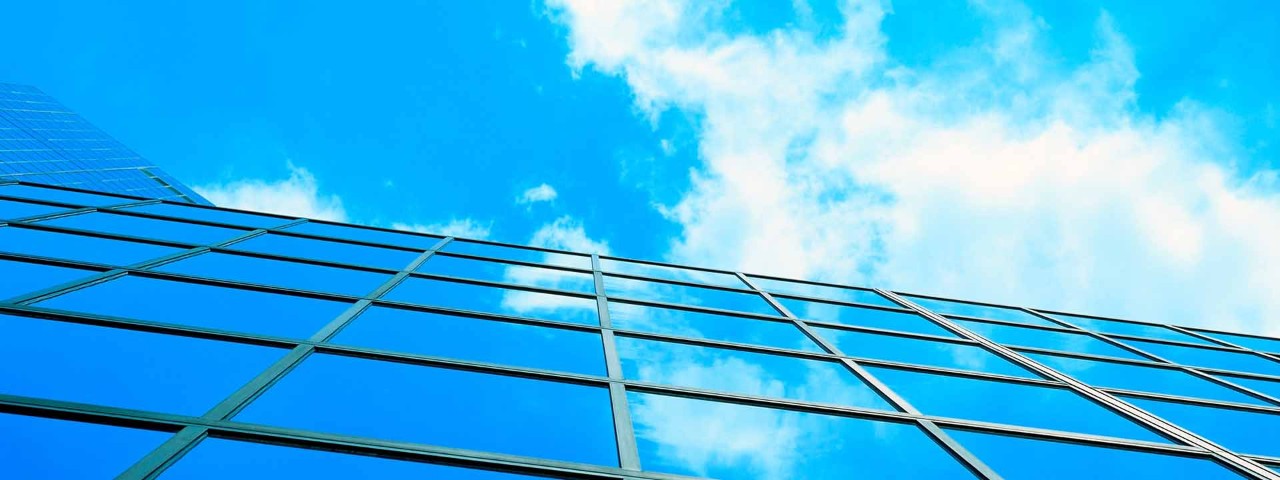 office building and clouds