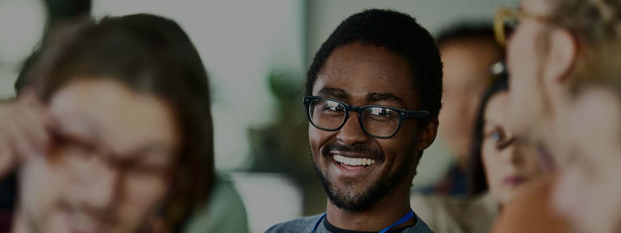 person smiling in classrom