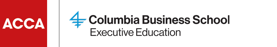 Logos of ACCA and Columbia Business School