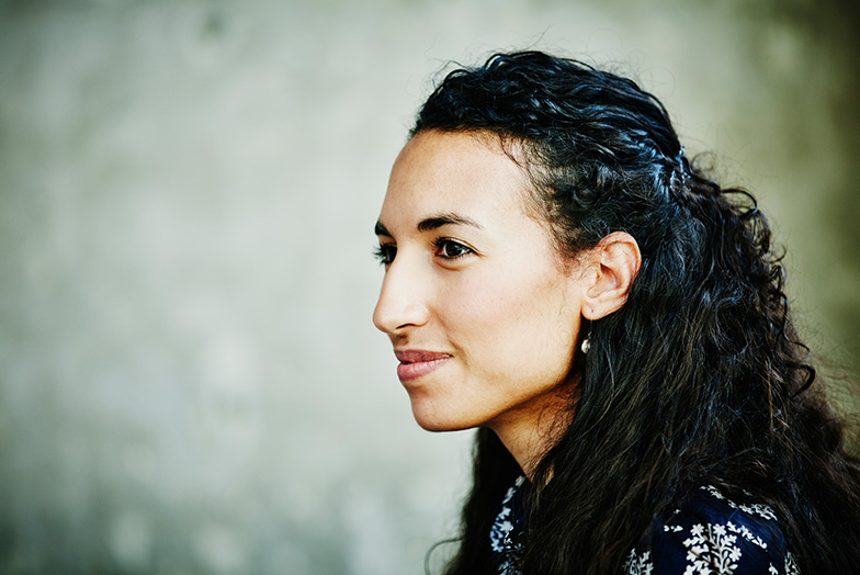 Person smiling and looking left