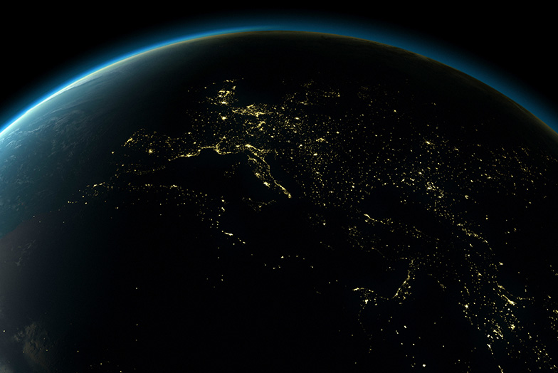 View of the earth at night