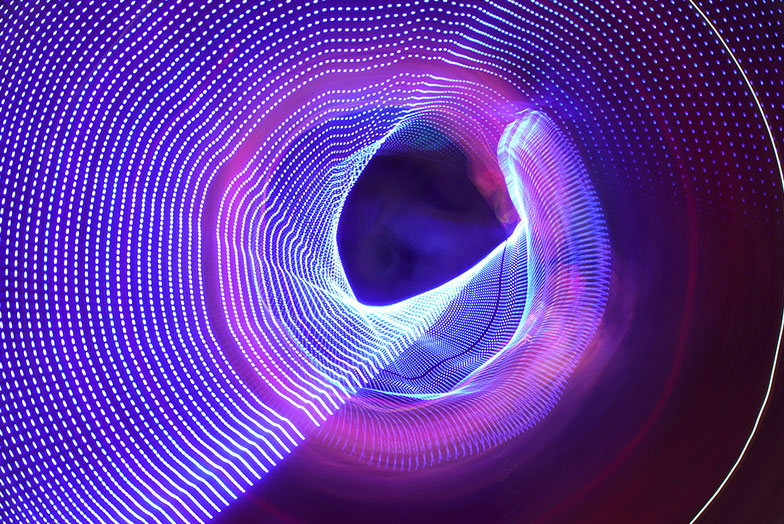 A computer-generated image of lines representing data