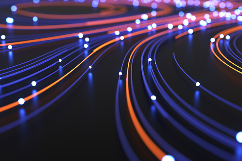 A mix of fibre-optical cables