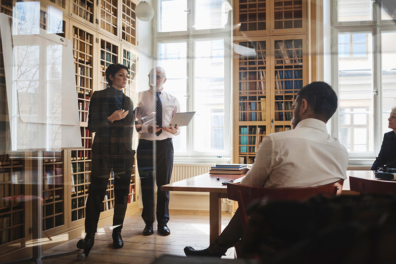 People in meeting in office