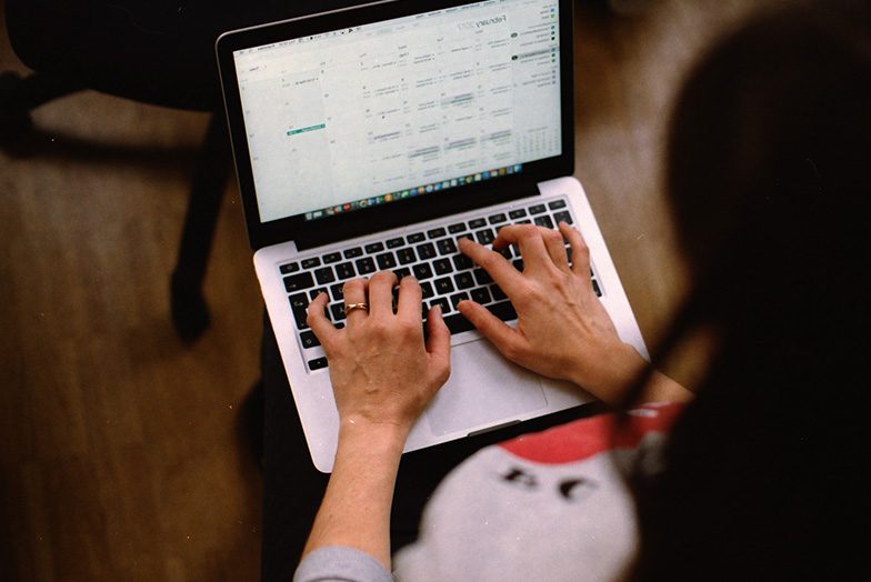 person on laptop