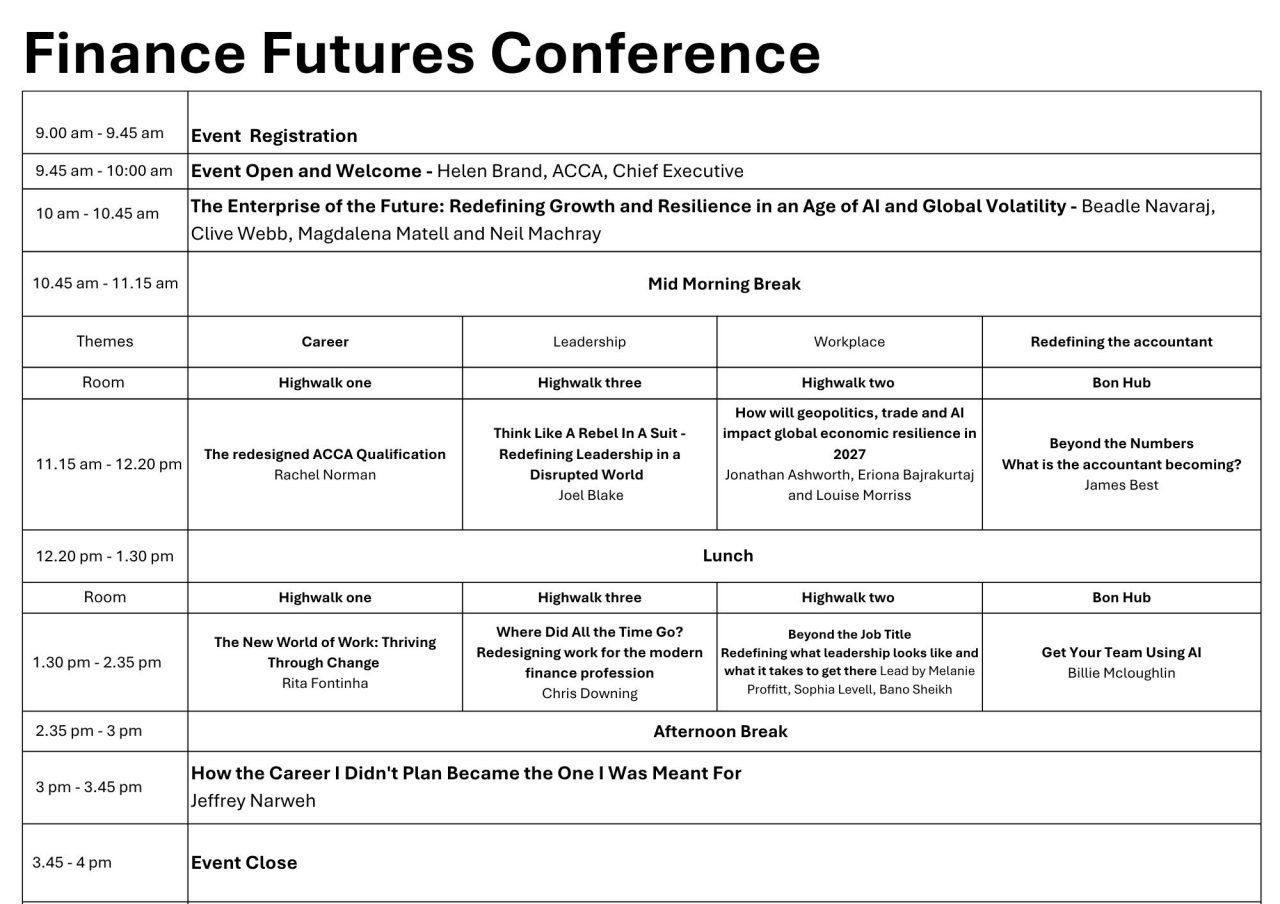 Conference timetable