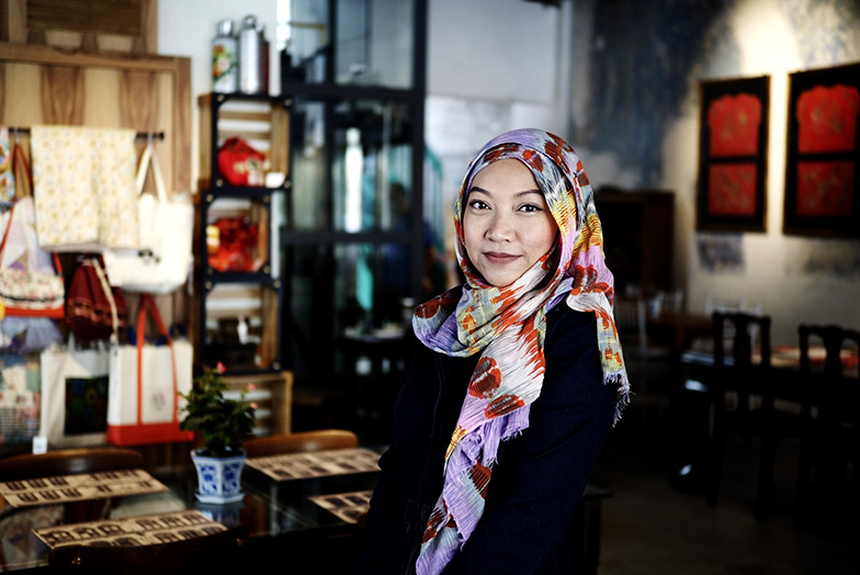 Person looking to camera smiling