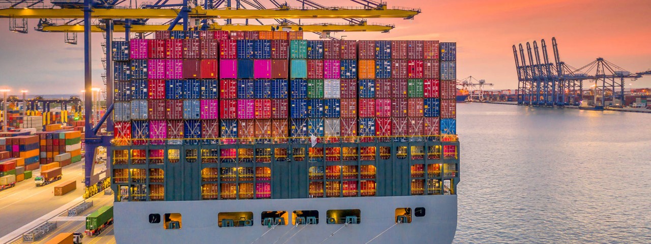 shipping container in a dock