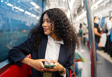 person on train