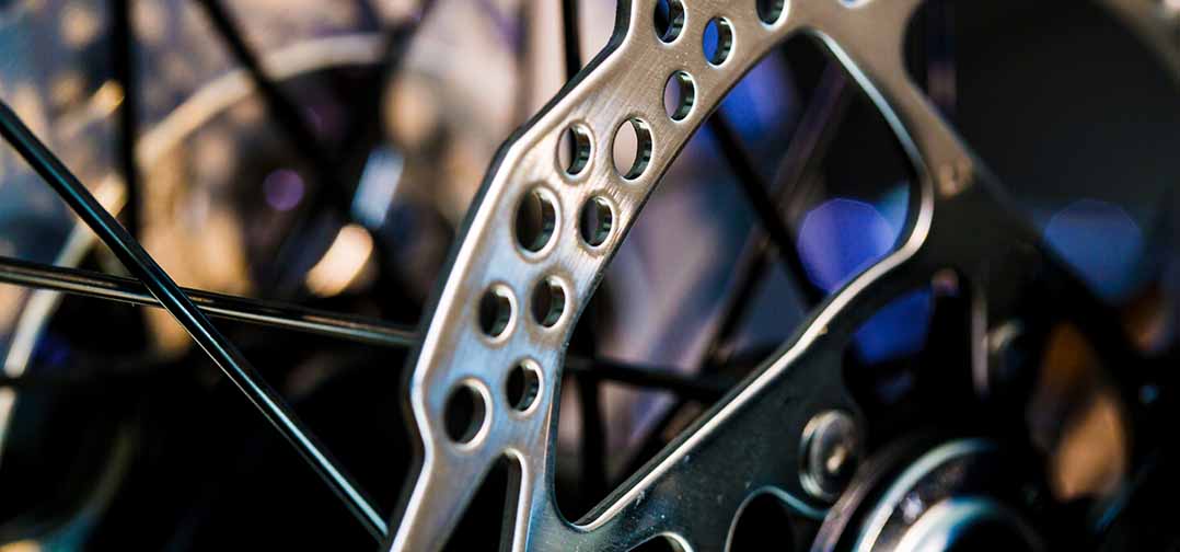 close up of bike chainset