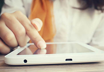 Person using a mobile device