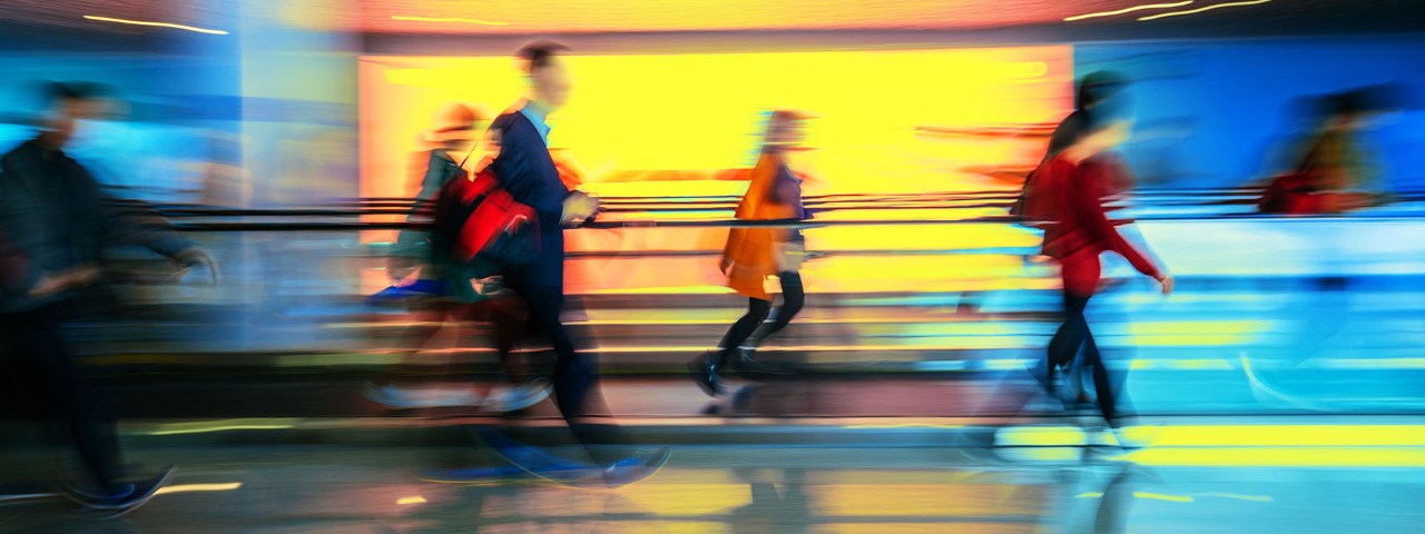 People commuting