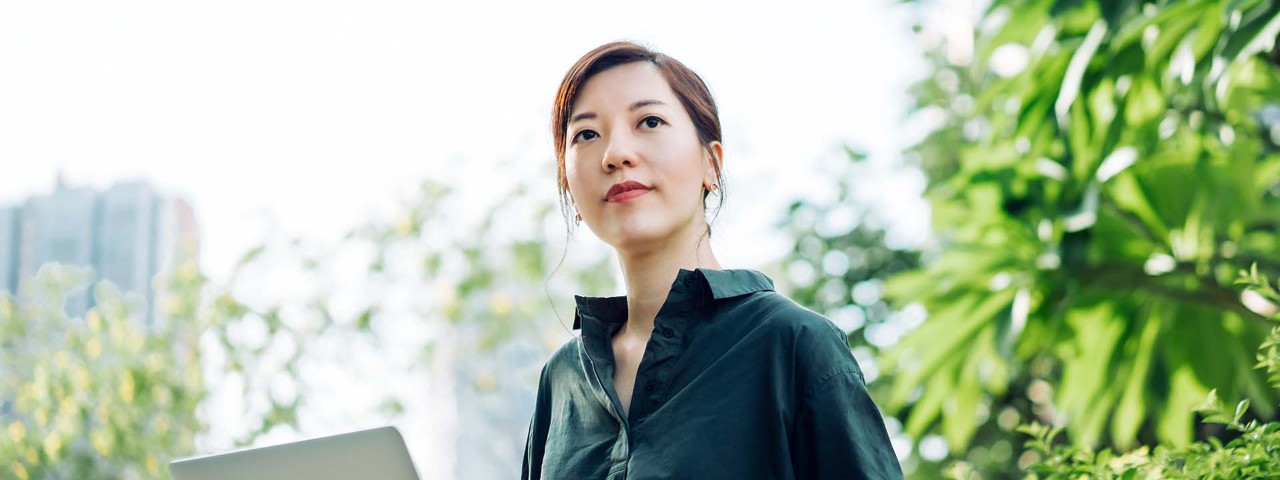 person looking past the camera